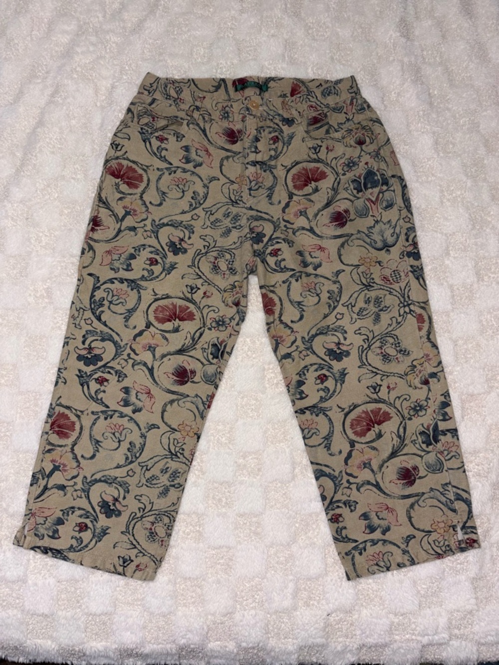Women’s Lauren Ralph Lauren Multi Colored Floral-Print Capri Linen Pants Size 6